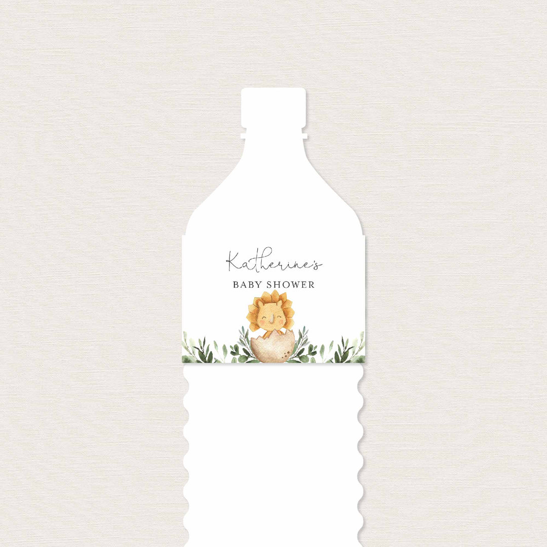 Baby Dinosaur Baby Shower Water Bottle Label Printable