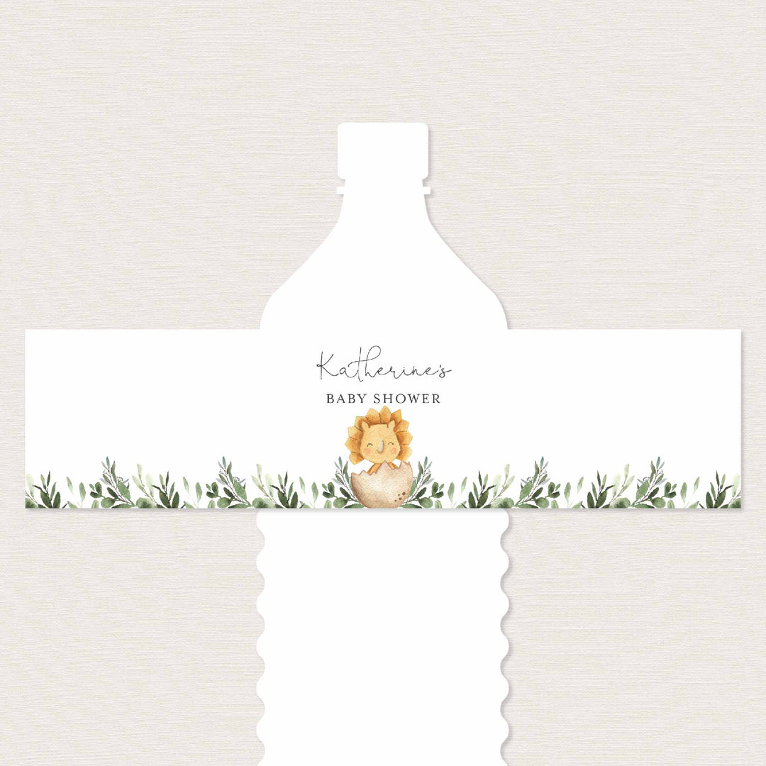 Baby Dinosaur Baby Shower Water Bottle Label Printable