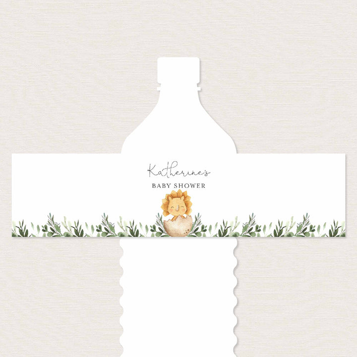 Baby Dinosaur Baby Shower Water Bottle Label Printable
