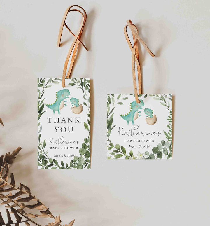 Mummy Baby Dinosaur Baby Shower Favour Tag Printable
