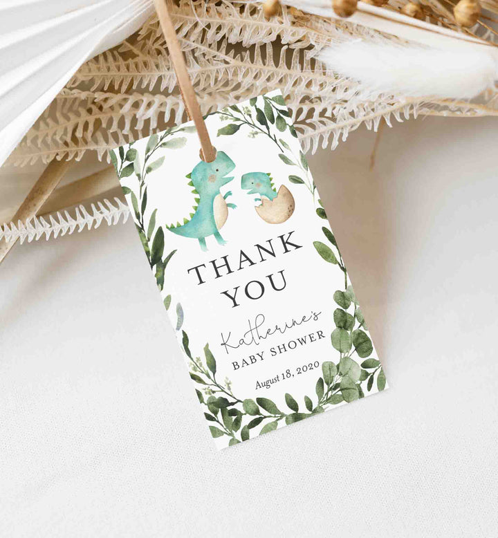 Mummy Baby Dinosaur Baby Shower Favour Tag Printable