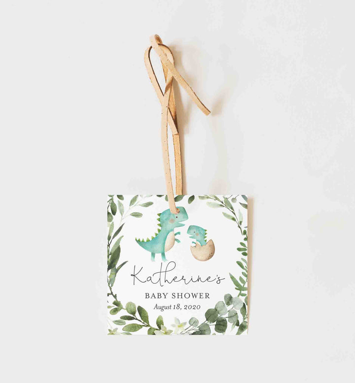 Mummy Baby Dinosaur Baby Shower Favour Tag Printable