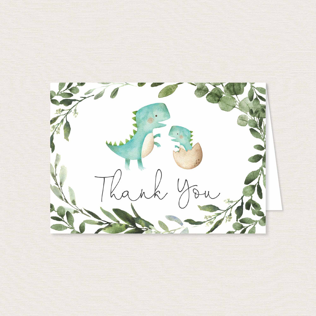 Mummy Baby Dinosaur Baby Shower Thank You Card Printable