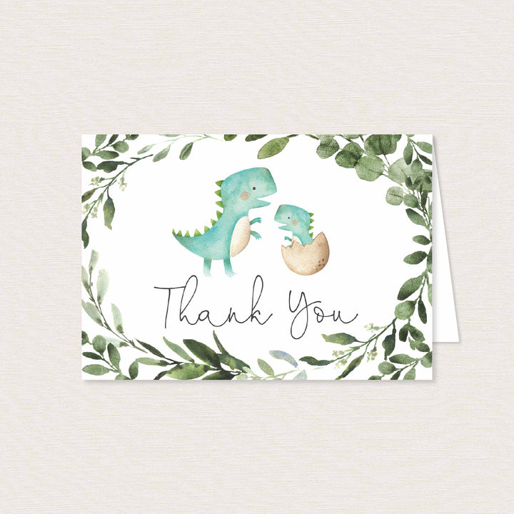 Mummy Baby Dinosaur Baby Shower Thank You Card Printable