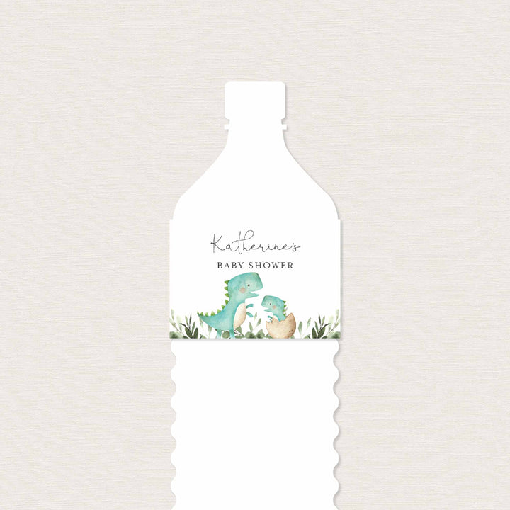 Mummy Baby Dinosaur Baby Shower Water Bottle Label Printable