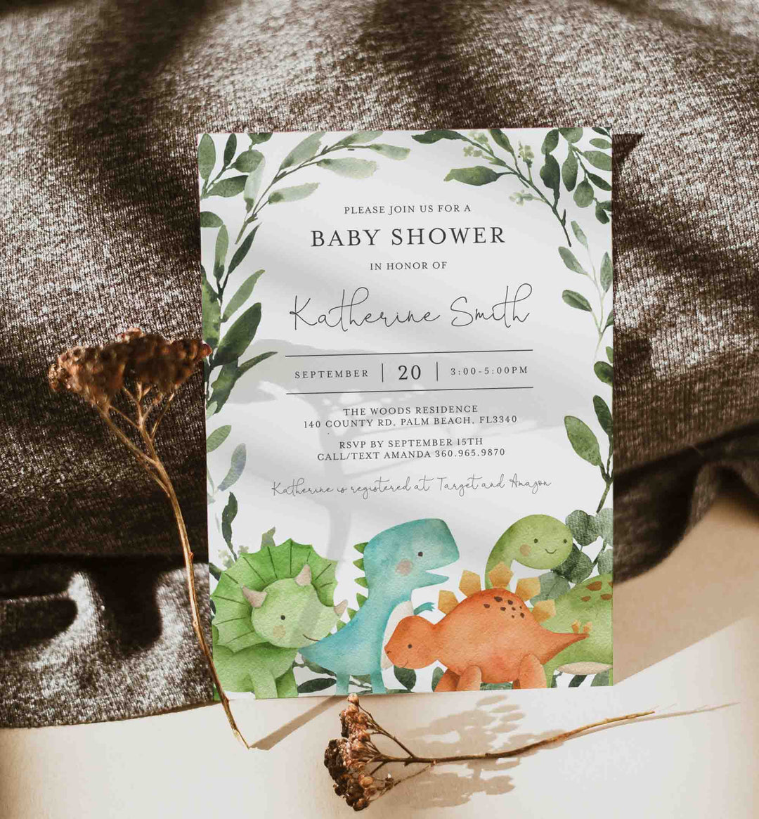 Dinosaurs Baby Shower Invitation Printable