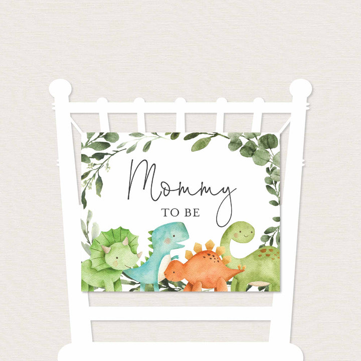 Dinosaurs Mummy and Daddy To Be Chair Sign Printable
