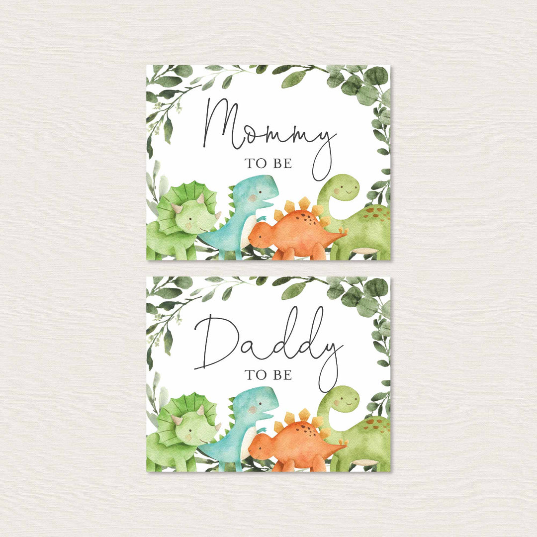 Dinosaurs Mummy and Daddy To Be Chair Sign Printable