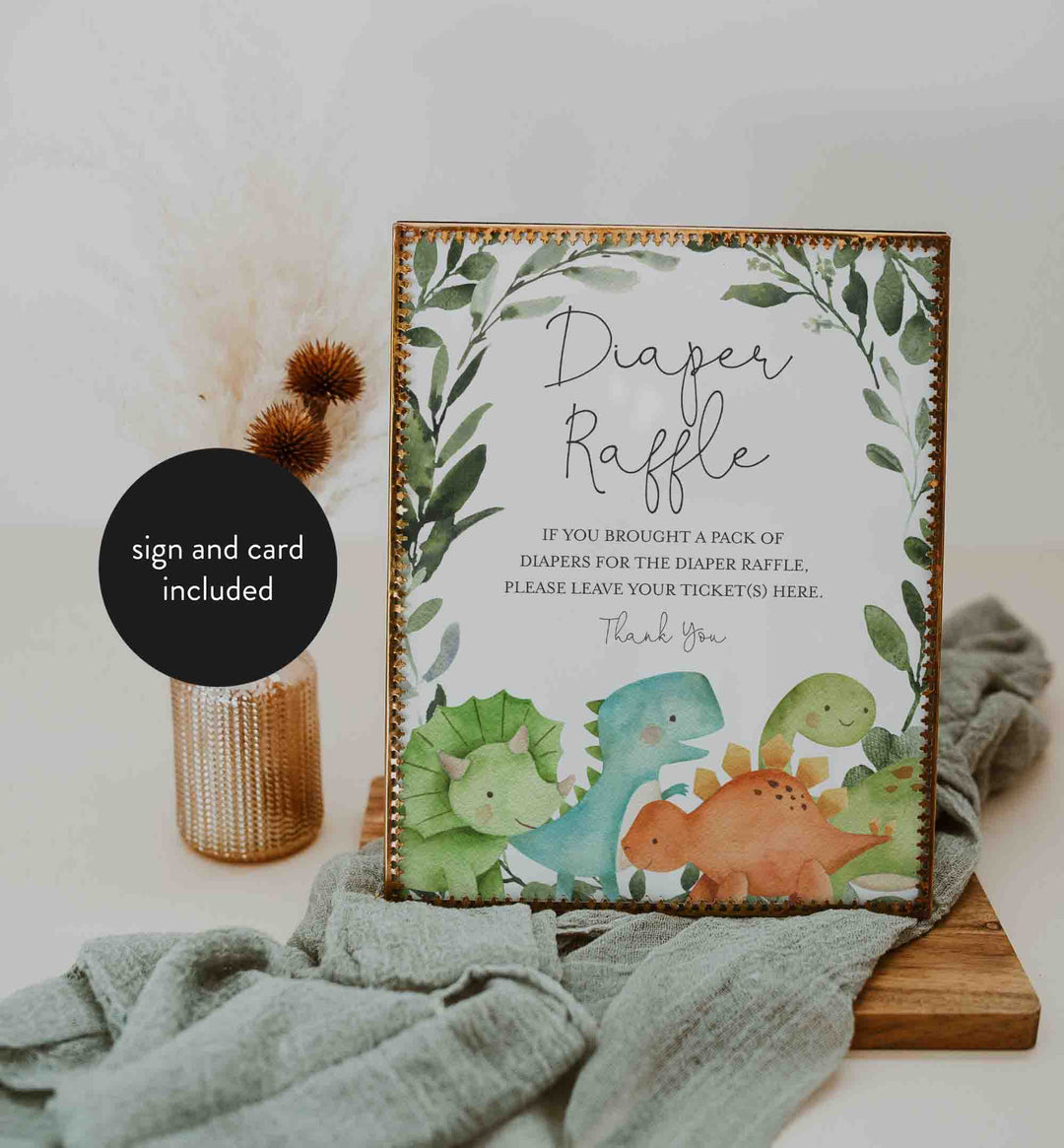 Dinosaurs Baby Shower Diaper Raffle Printable