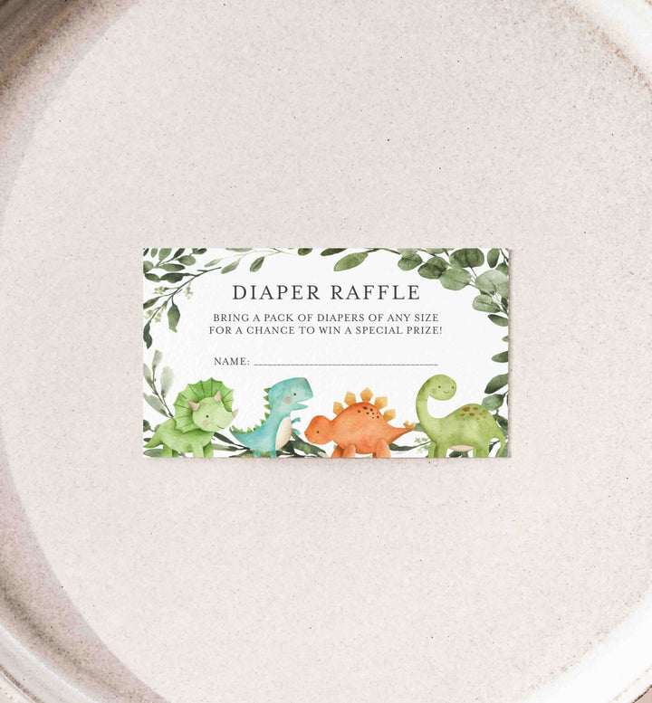 Dinosaurs Baby Shower Diaper Raffle Printable