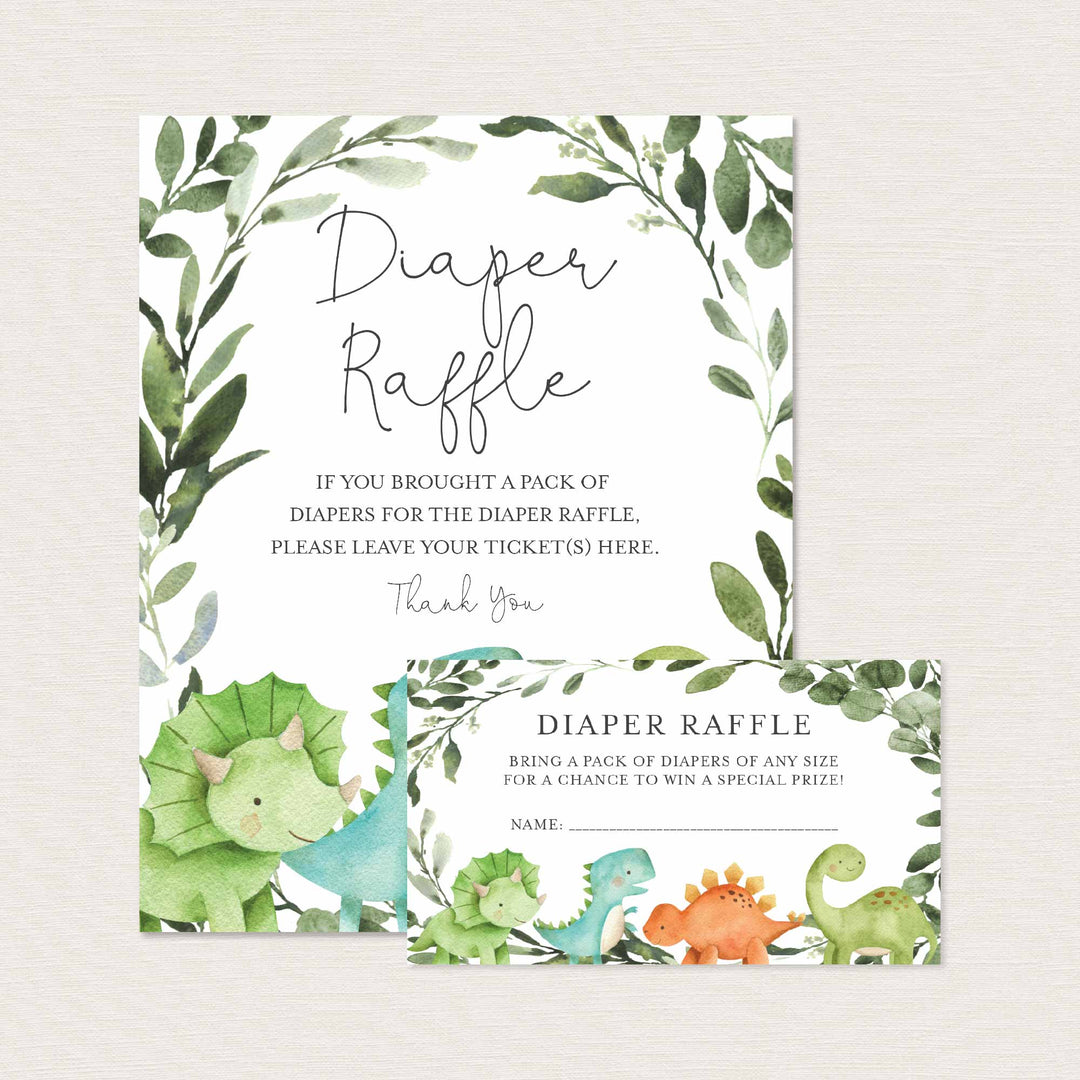 Dinosaurs Baby Shower Diaper Raffle Printable