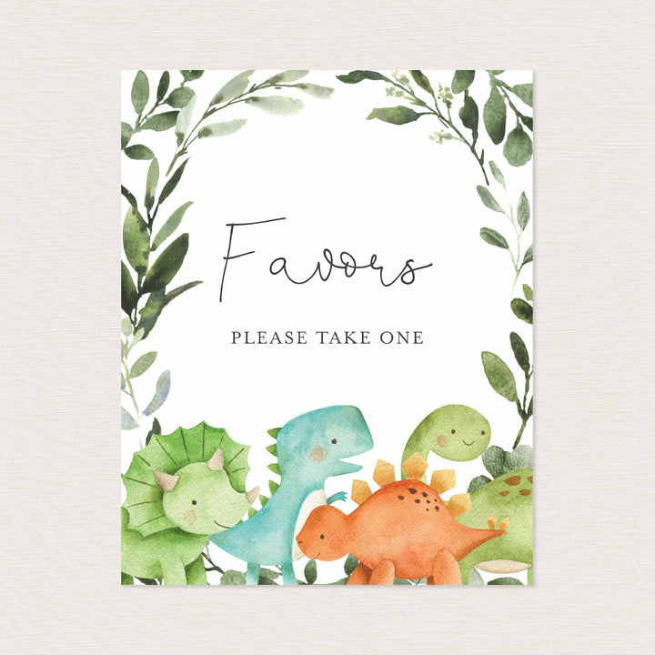 Dinosaurs Baby Shower Favours Sign Printable