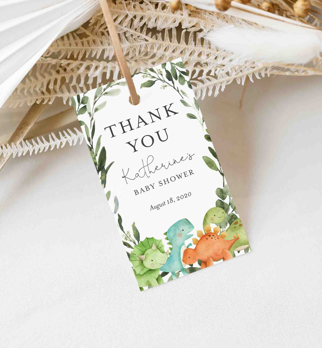 Dinosaurs Baby Shower Favour Tag Printable