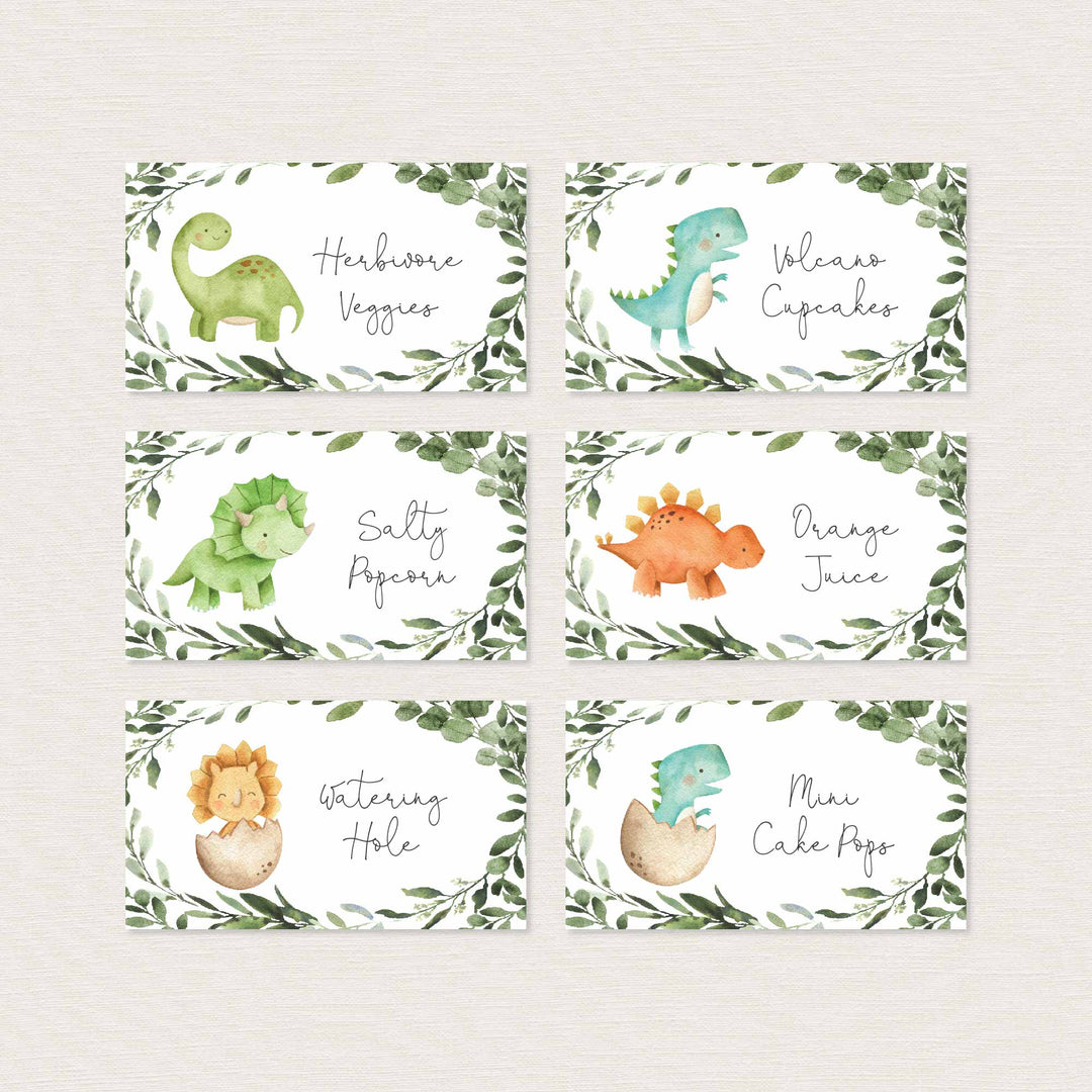 Dinosaurs Baby Shower Food Labels Printable