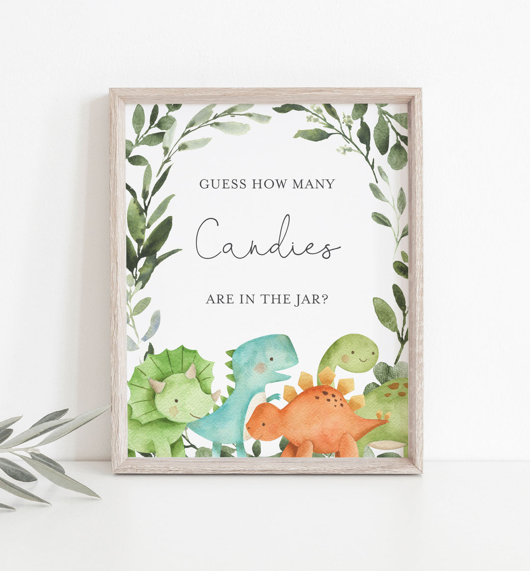 Dinosaurs Baby Shower Guess How Many Candies Game Printable