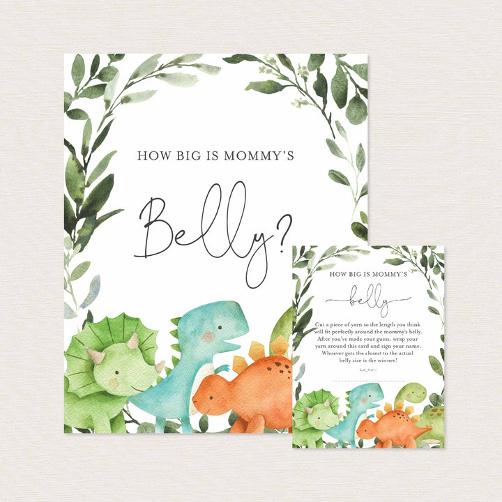 Dinosaurs Baby Shower How Big Is Mummy's Belly Game Printable
