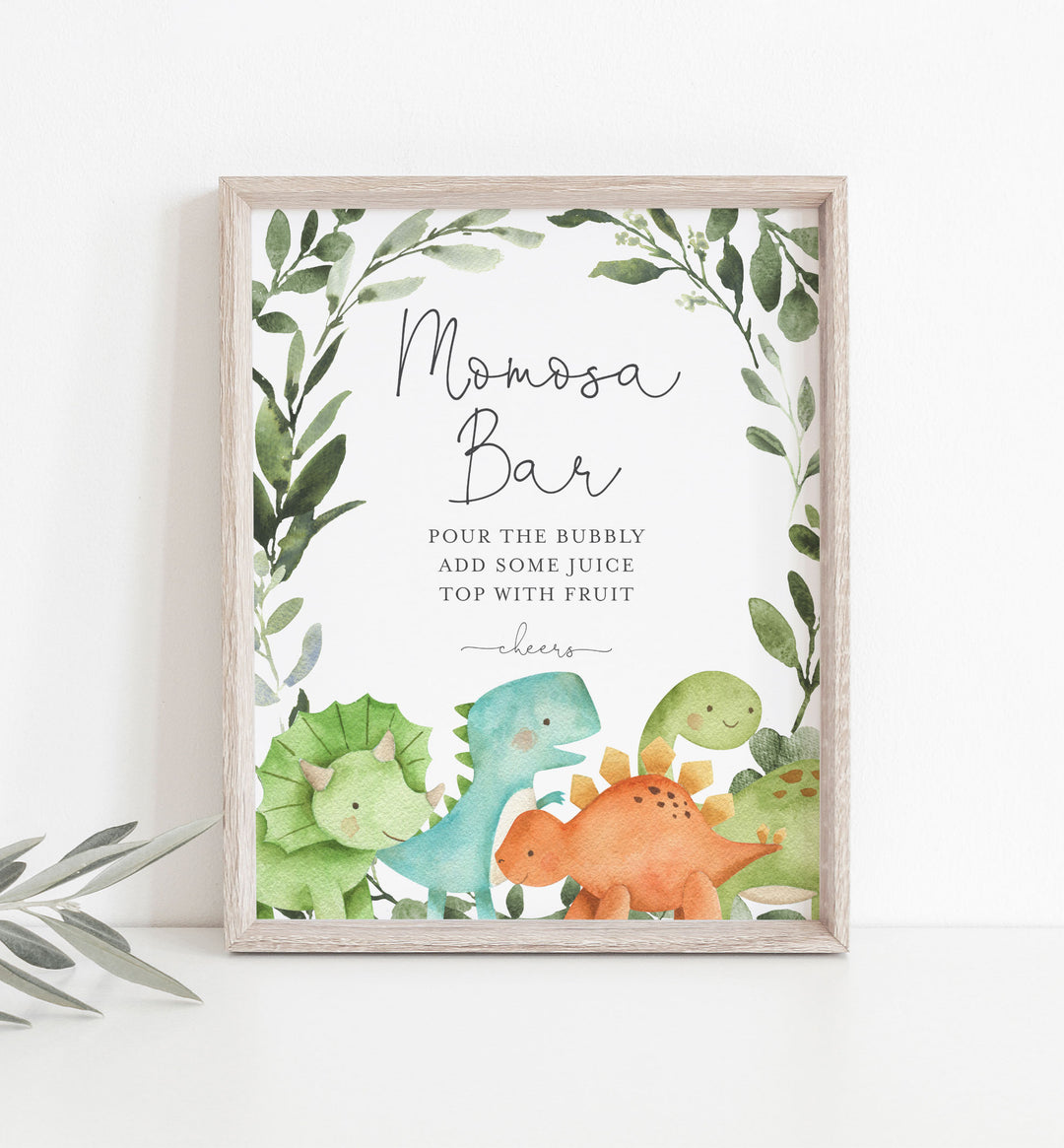 Dinosaurs Baby Shower Mimosa Bar Sign Printable