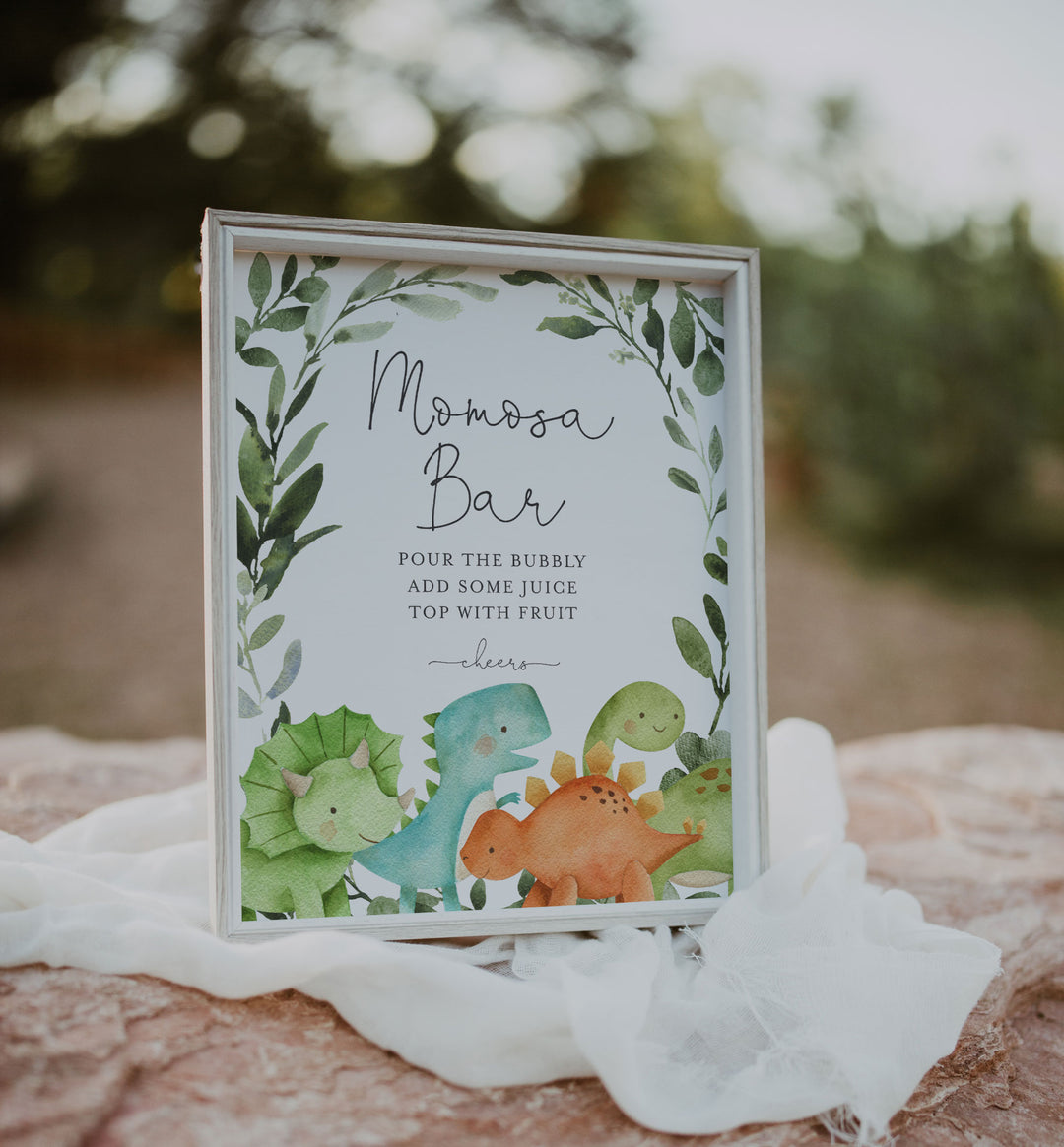 Dinosaurs Baby Shower Mimosa Bar Sign Printable