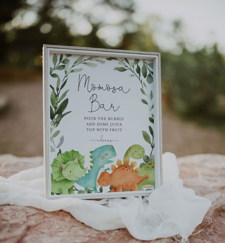 Dinosaurs Baby Shower Mimosa Bar Sign Printable