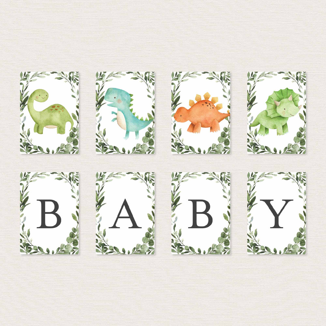 Dinosaurs Baby Shower Party Banner Printable