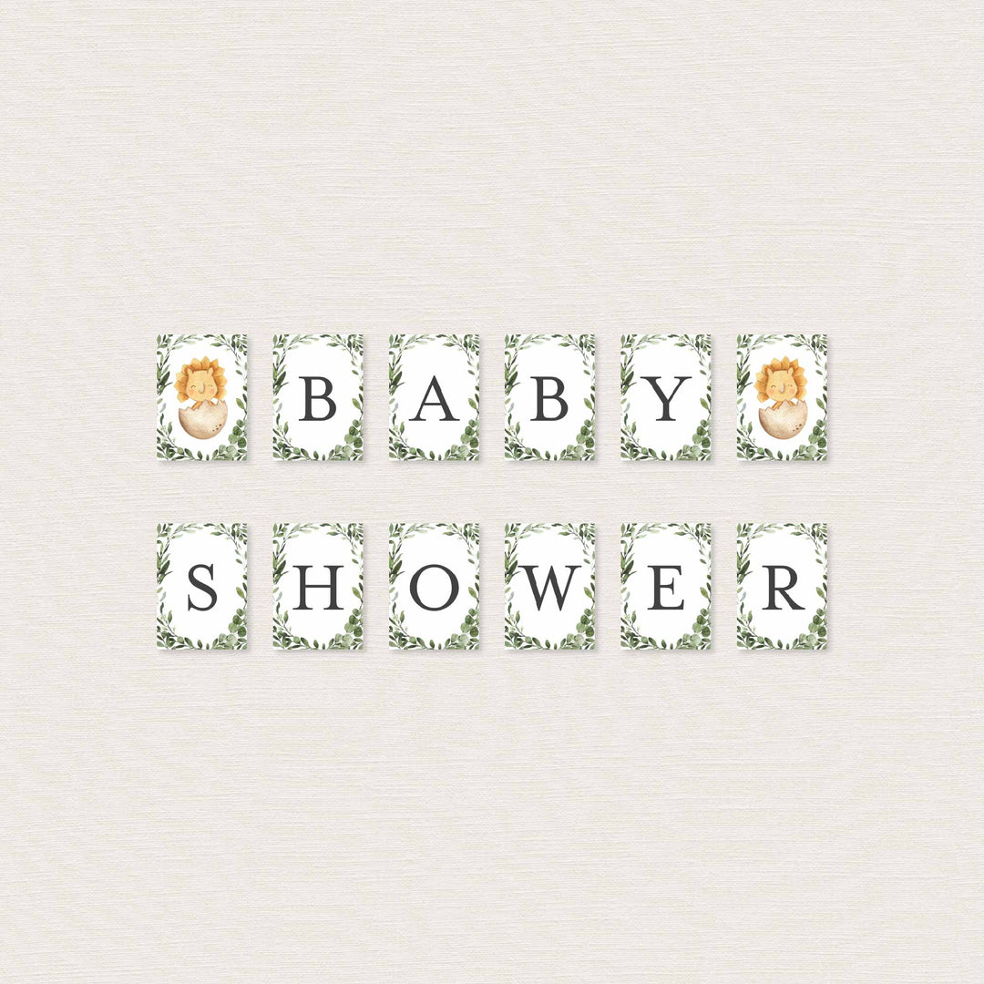 Dinosaurs Baby Shower Party Banner Printable
