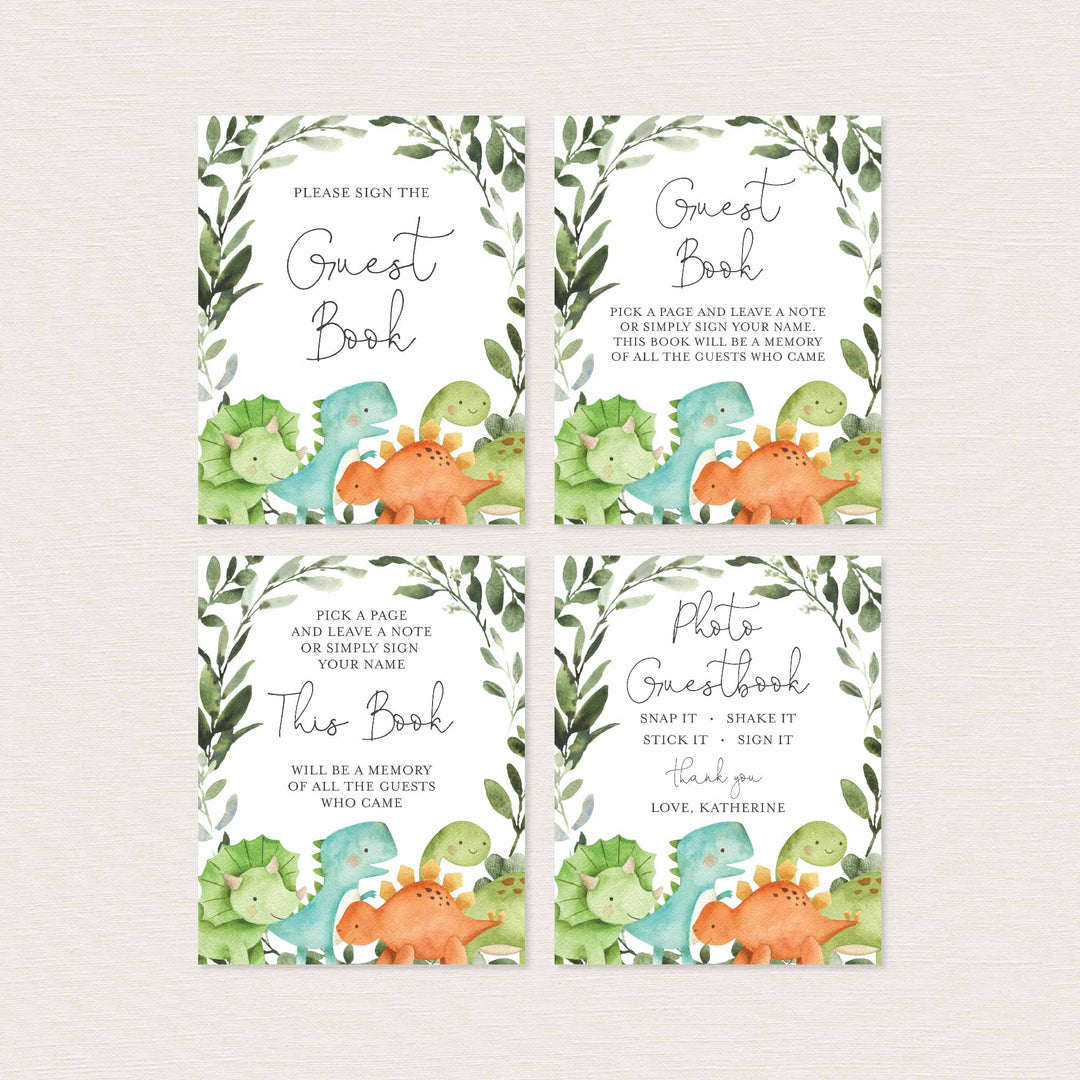 Dinosaurs Baby Shower Table Signs Bundle Printable