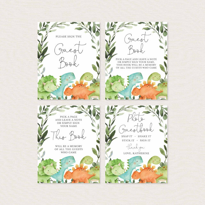 Dinosaurs Baby Shower Table Signs Bundle Printable