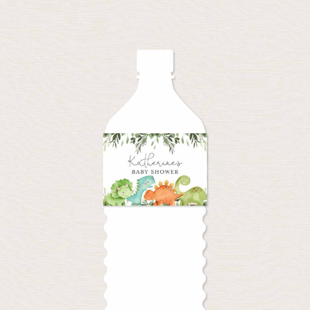 Dinosaurs Baby Shower Water Bottle Label Printable