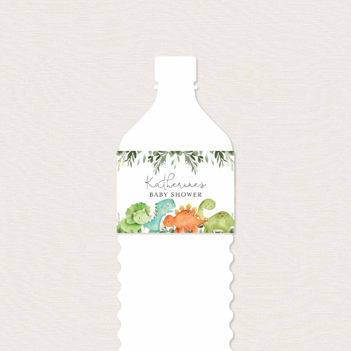 Dinosaurs Baby Shower Water Bottle Label Printable