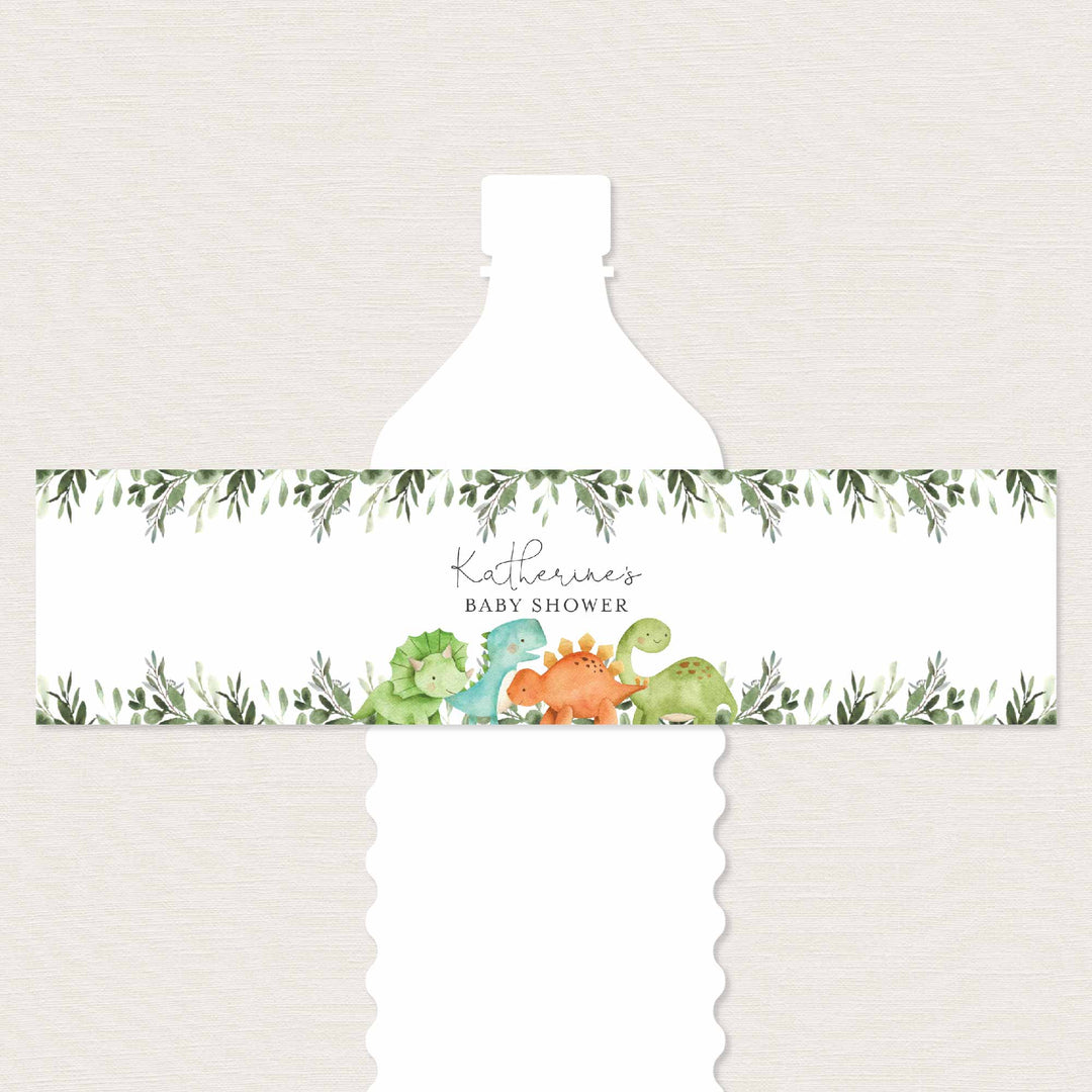 Dinosaurs Baby Shower Water Bottle Label Printable