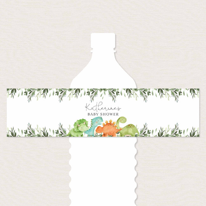 Dinosaurs Baby Shower Water Bottle Label Printable