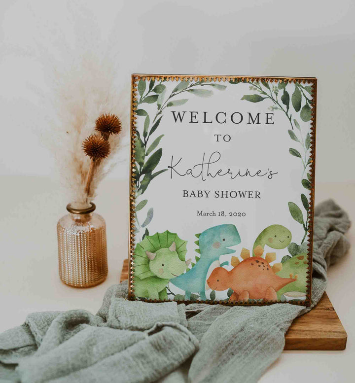 Dinosaurs Baby Shower Welcome Sign Printable