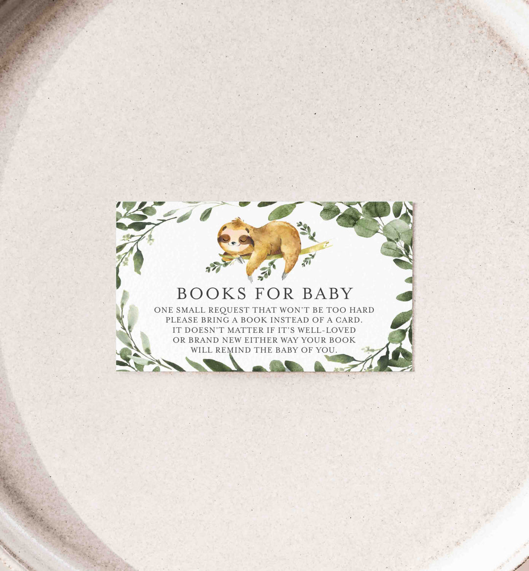 Sleeping Sloth Baby Shower Books For Baby Printable