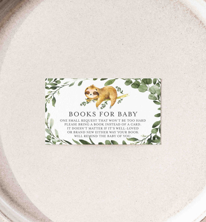 Sleeping Sloth Baby Shower Books For Baby Printable