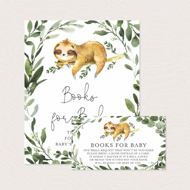 Sleeping Sloth Baby Shower Books For Baby Printable