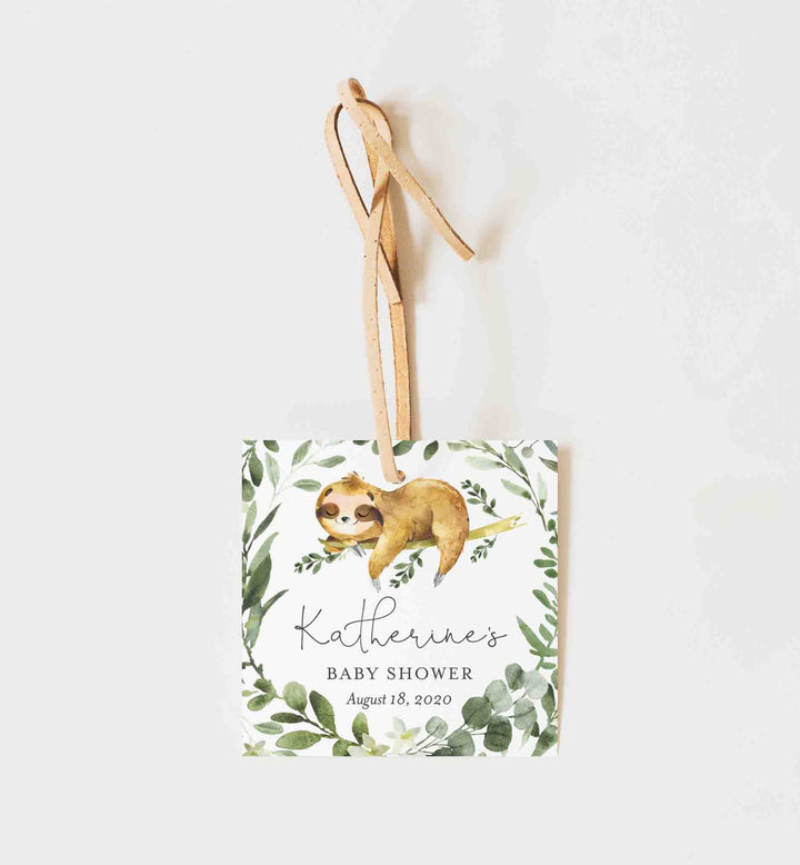 Sleeping Sloth Baby Shower Favour Tag Printable