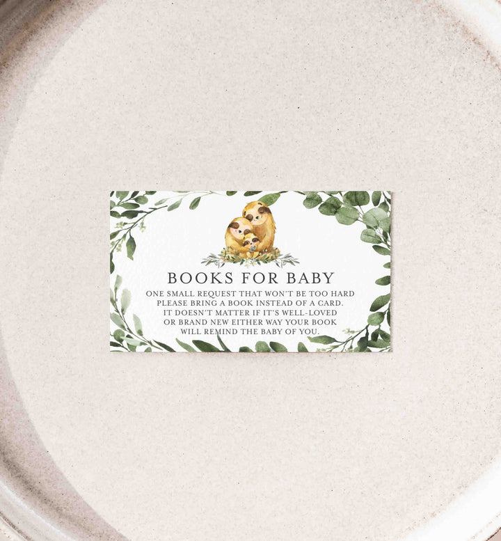 Sloth Family Baby Shower Books For Baby Printable