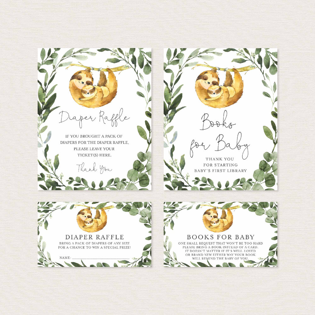 Mummy Baby Sloth Baby Shower Suite Printable