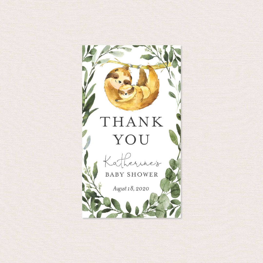 Mummy Baby Sloth Baby Shower Favour Tag Printable