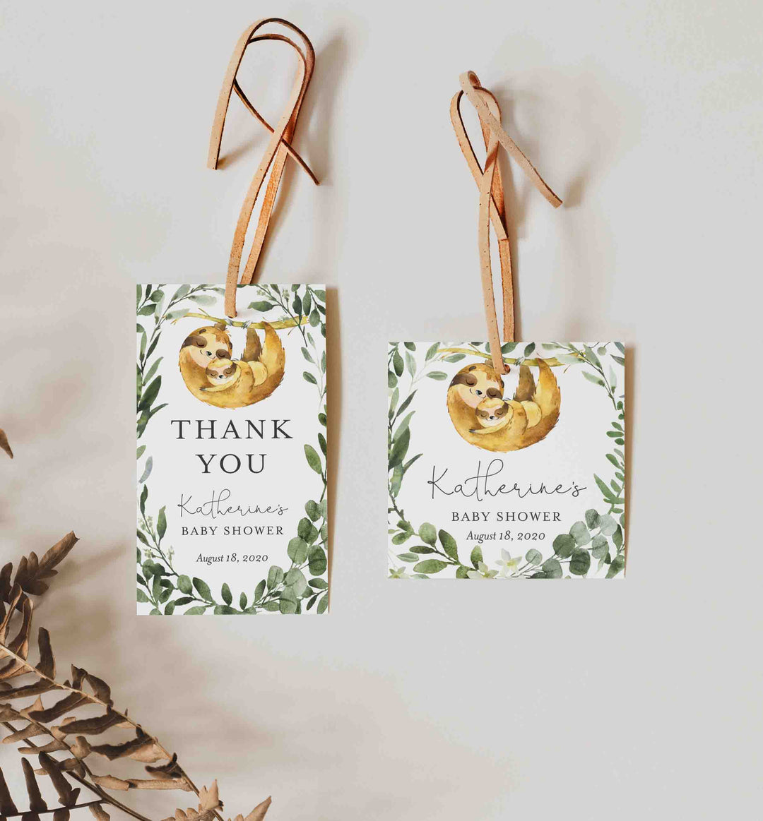 Mummy Baby Sloth Baby Shower Favour Tag Printable