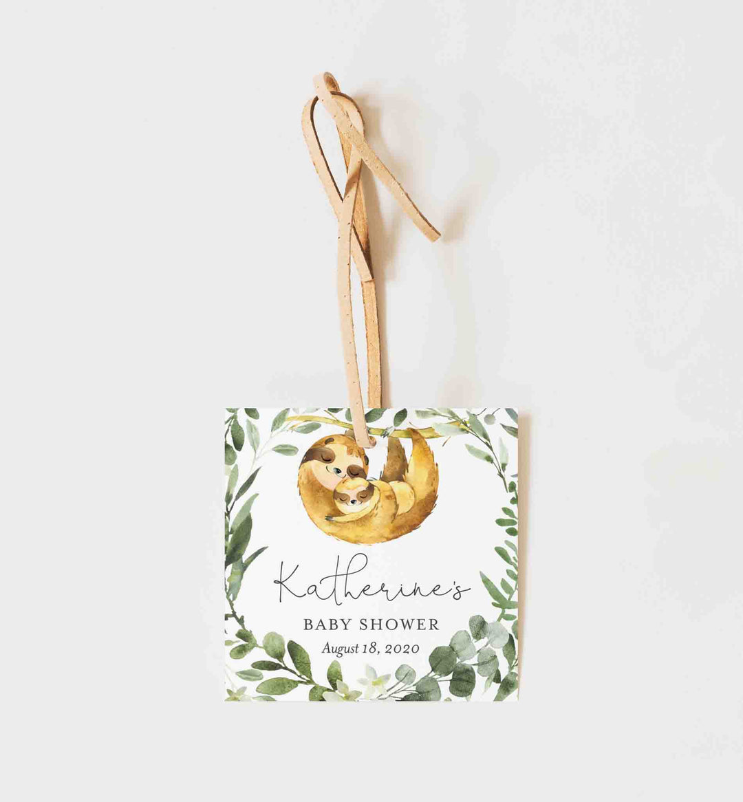 Mummy Baby Sloth Baby Shower Favour Tag Printable