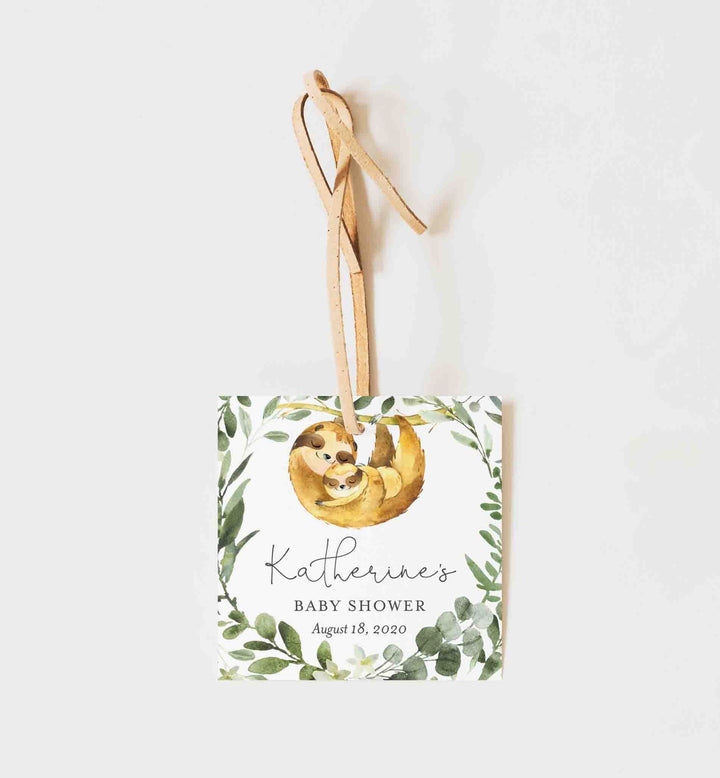 Mummy Baby Sloth Baby Shower Favour Tag Printable