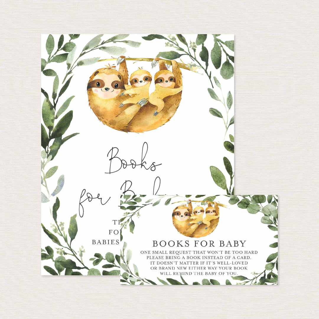 Twin Sloths Baby Shower Books For Baby Printable