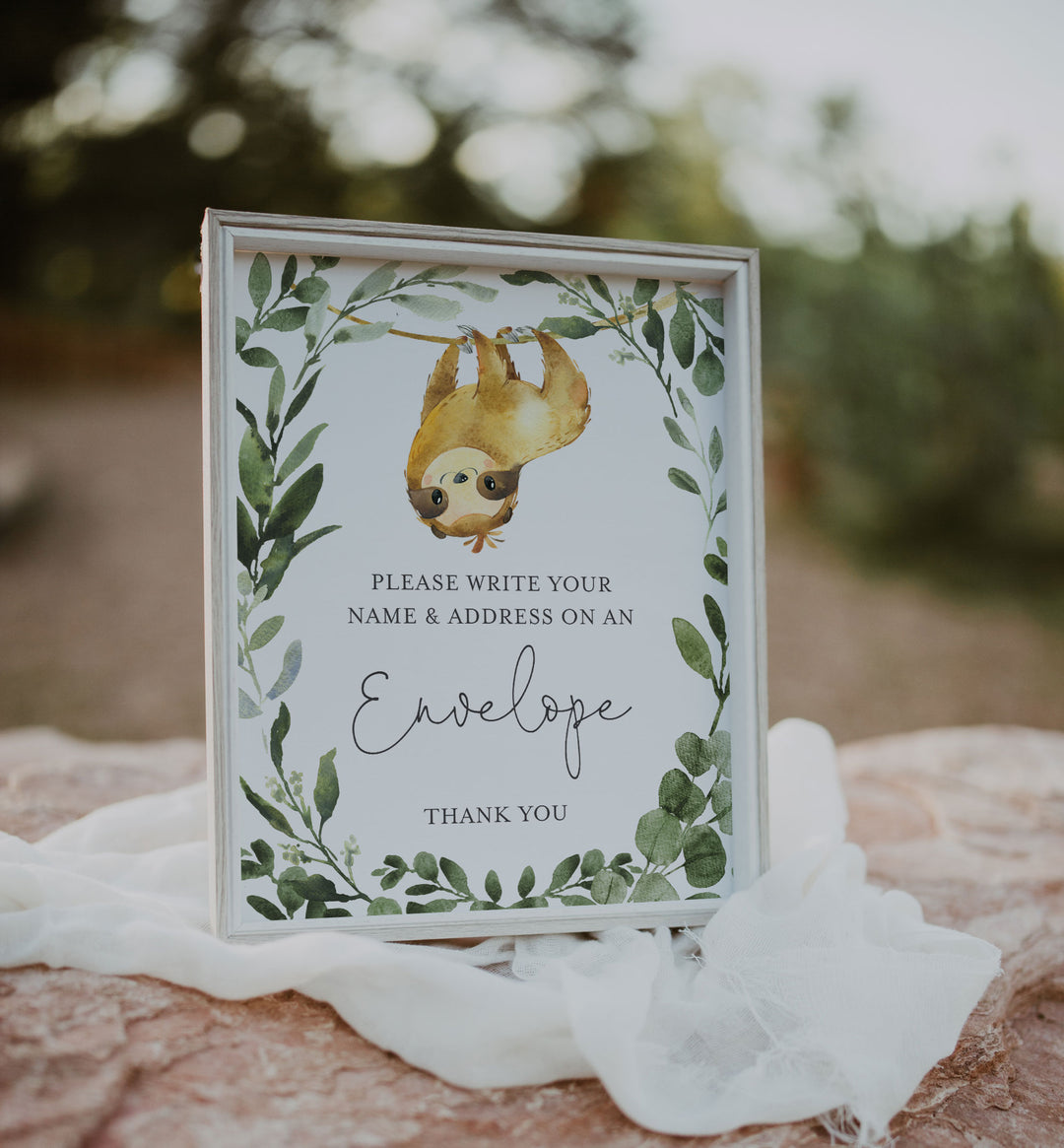 Sloth Baby Shower Address An Envelope Sign Printable