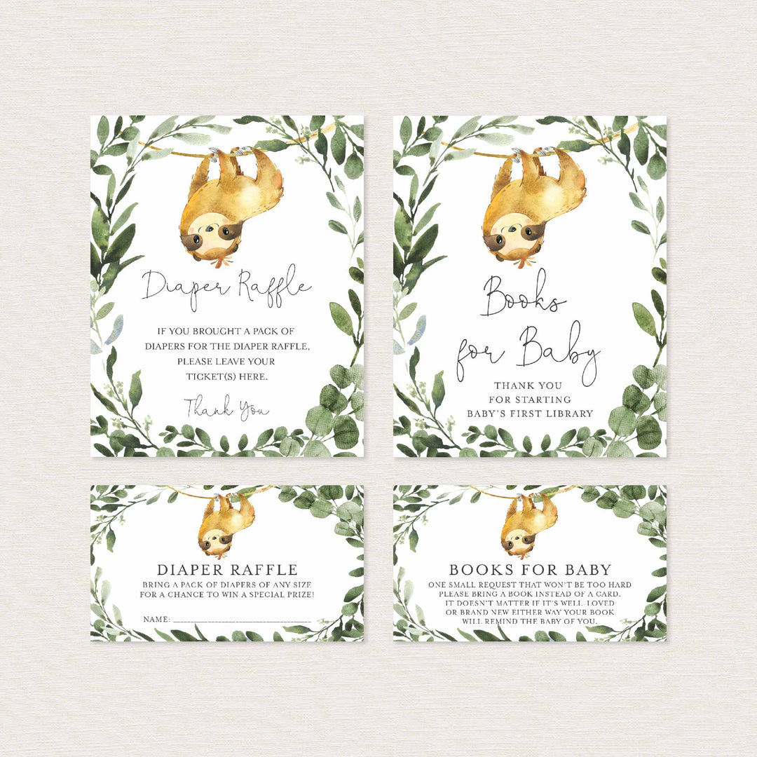 Sloth Baby Shower Suite Printable
