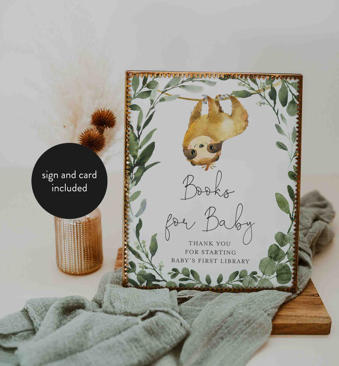 Sloth Baby Shower Books For Baby Printable