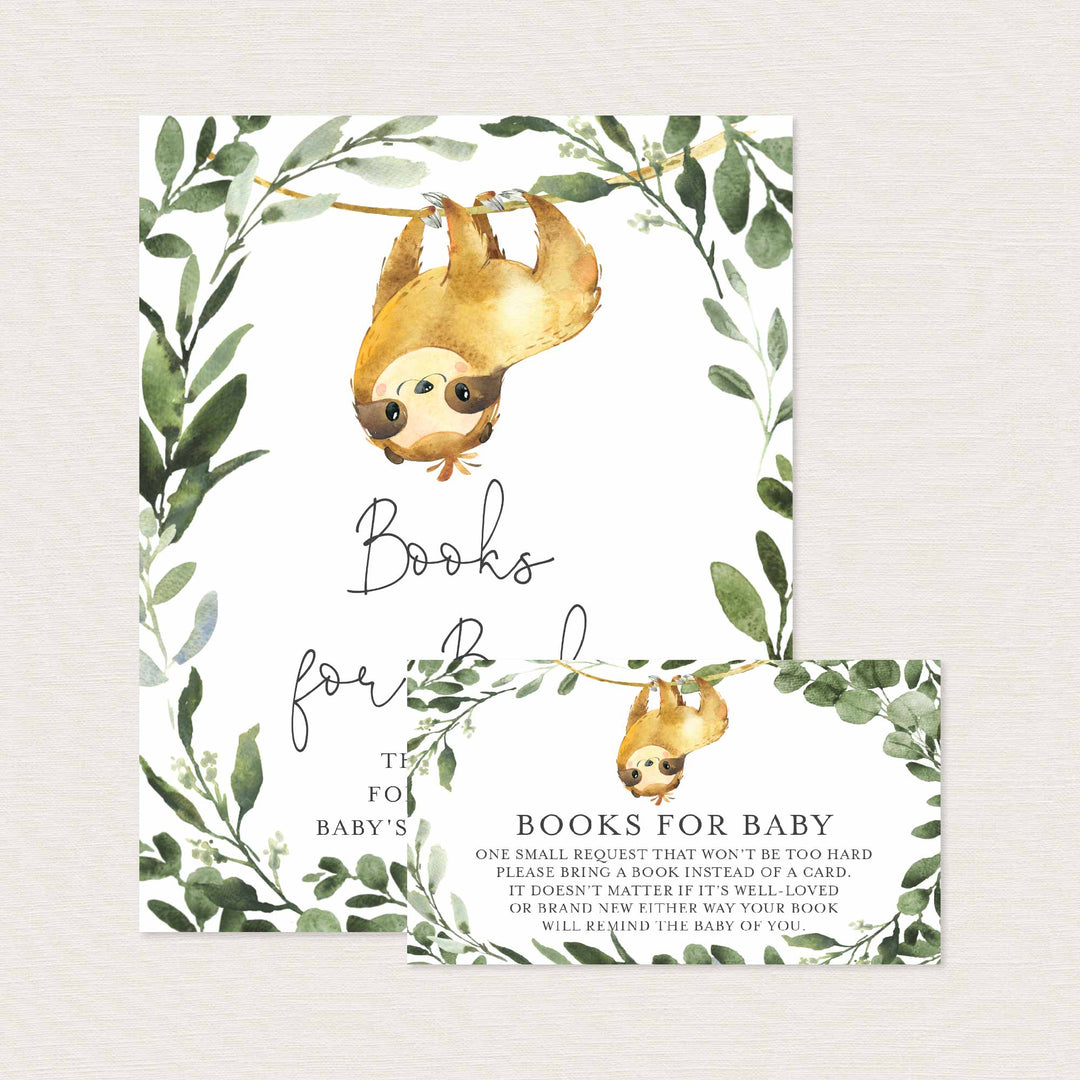 Sloth Baby Shower Books For Baby Printable