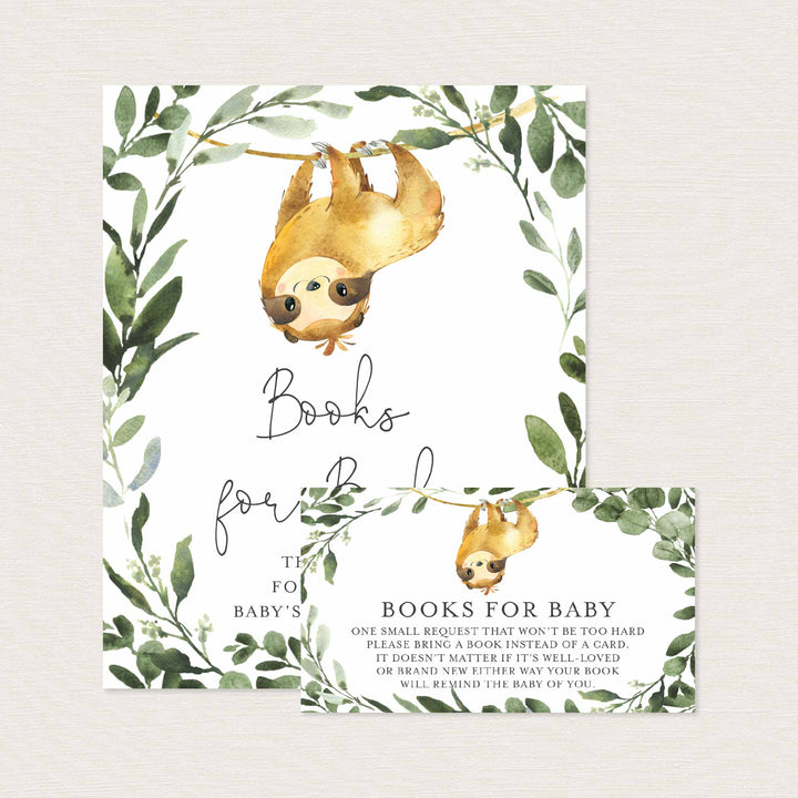 Sloth Baby Shower Books For Baby Printable