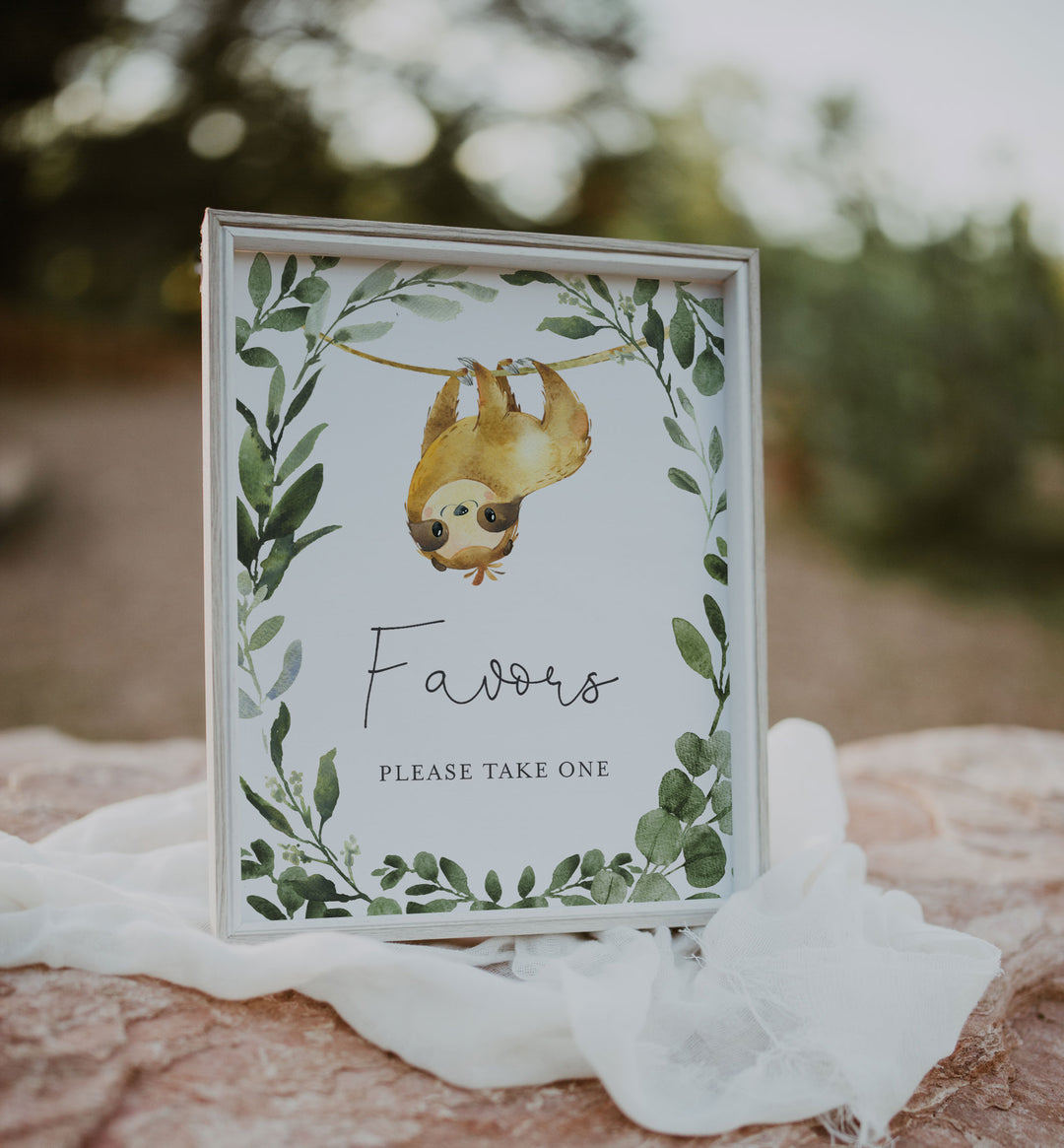 Sloth Baby Shower Favours Sign Printable
