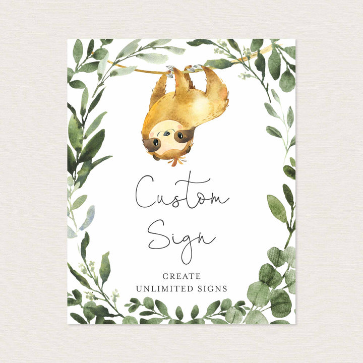 Sloth Baby Shower Table Signs Bundle Printable